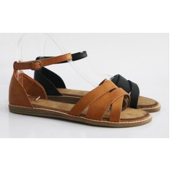 1 left!! Vegan Leather Ankle Strap Flat Sandal - Picture 5 of 5